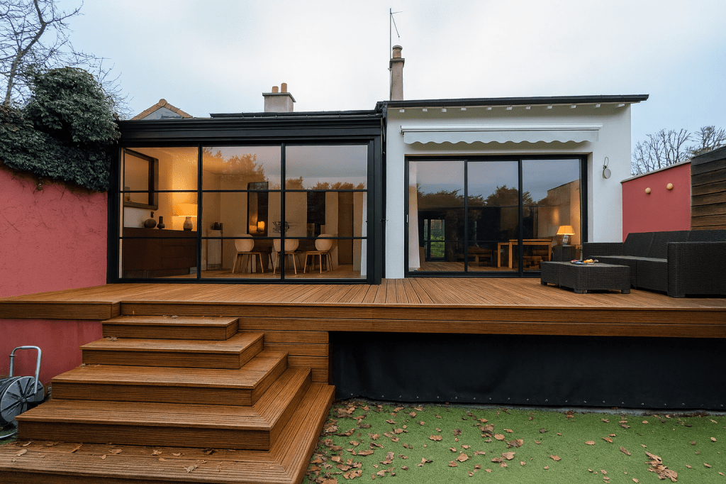 Extension contemporaine d’une maison en périphérie de Paris, conçue et réalisée par l’architecte d’intérieur Cécile Solignac – Ai & D